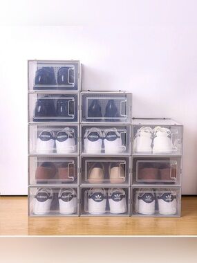 12‎ pz shoe storage Stackable Entryway Box
Set of 12, Plastic, Gray